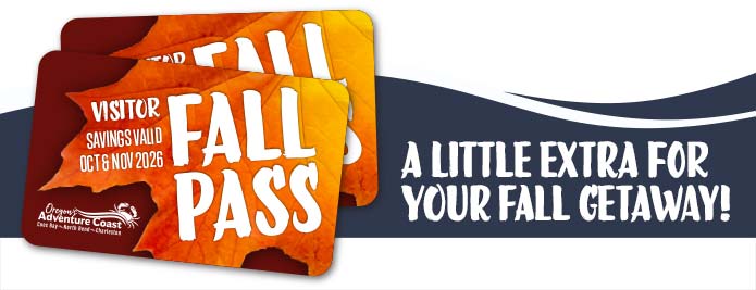 Two Fall Pass cards for Oregon’s Adventure Coast, valid Oct-Nov 2026: A Little Extra for Your Fall Getaway!